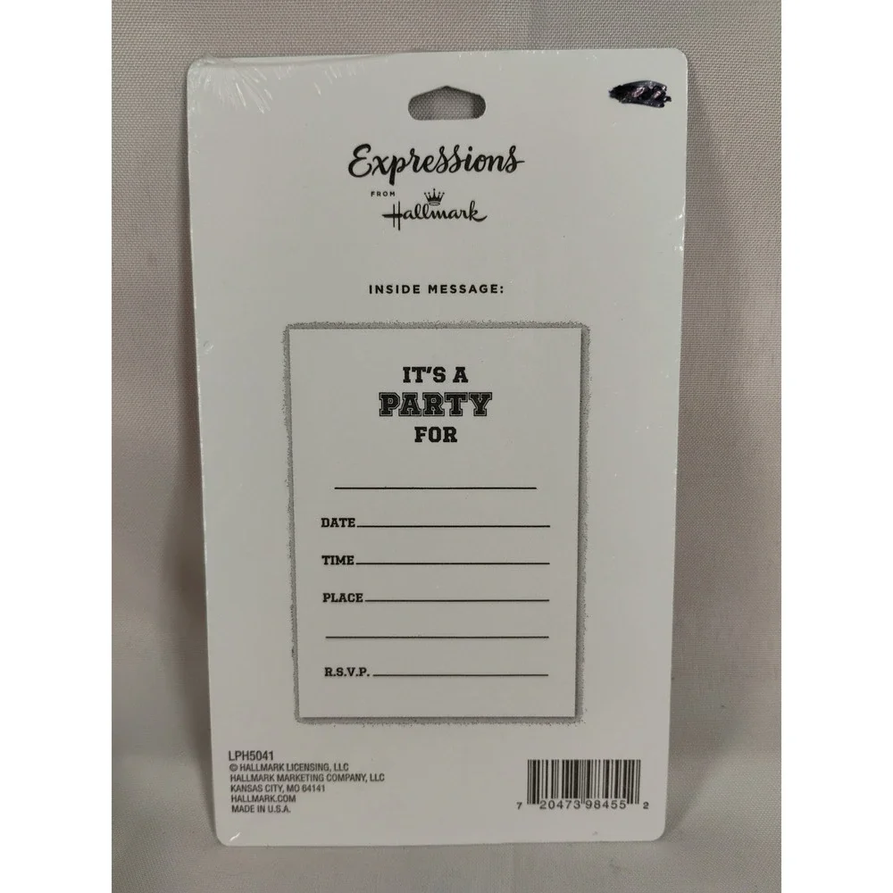 NIP Hallmark Expressions Lets Have A Ball Birthday Invitations 6 Cards/Envelopes